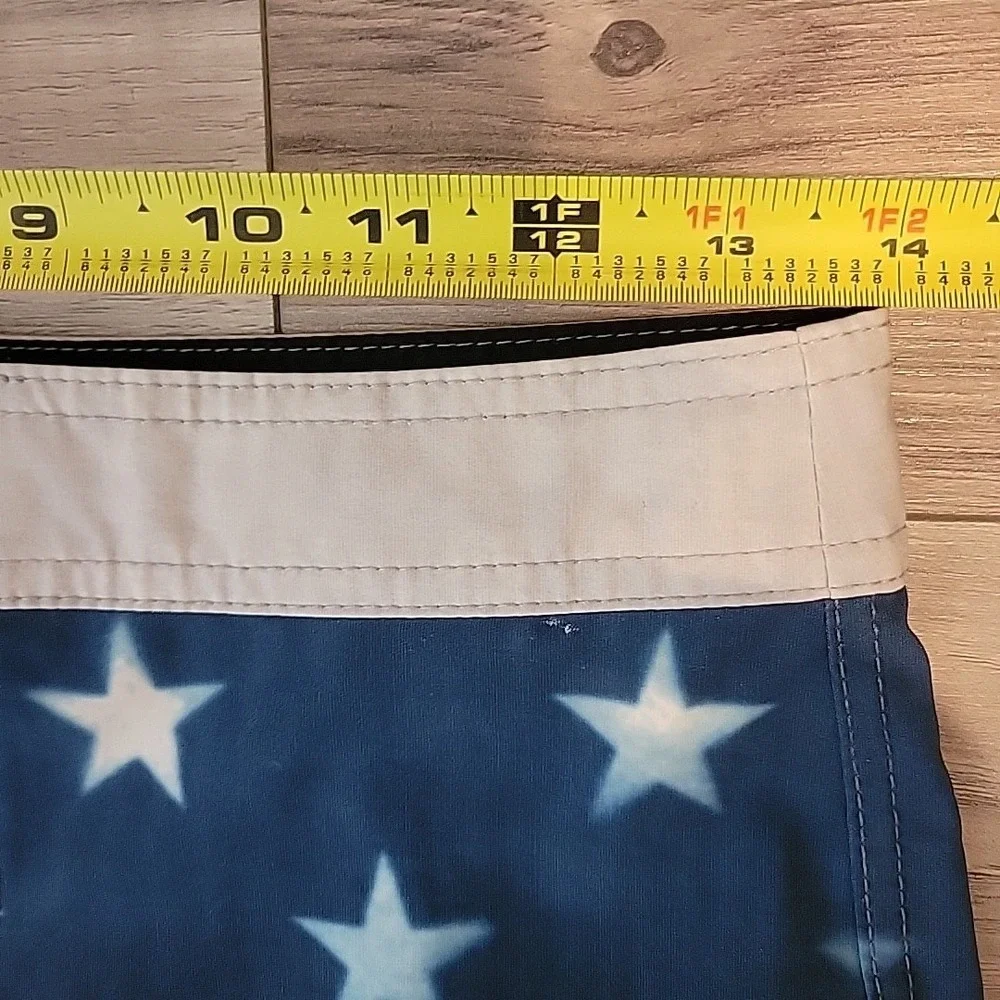 Vans Swim Trunks Youth 27 Red‎ White Blue Stars American Flag Patriotic Unlined
